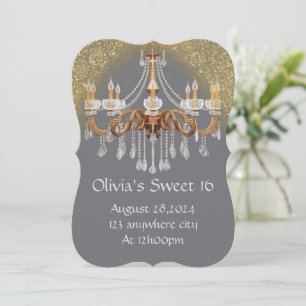 ÉLÉGANT SUÈDE 16 ANNIVERSAIRE INVITATION