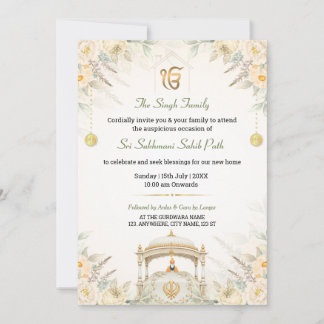 Elegant Sukhmani Sahib Path Housewarming Invite