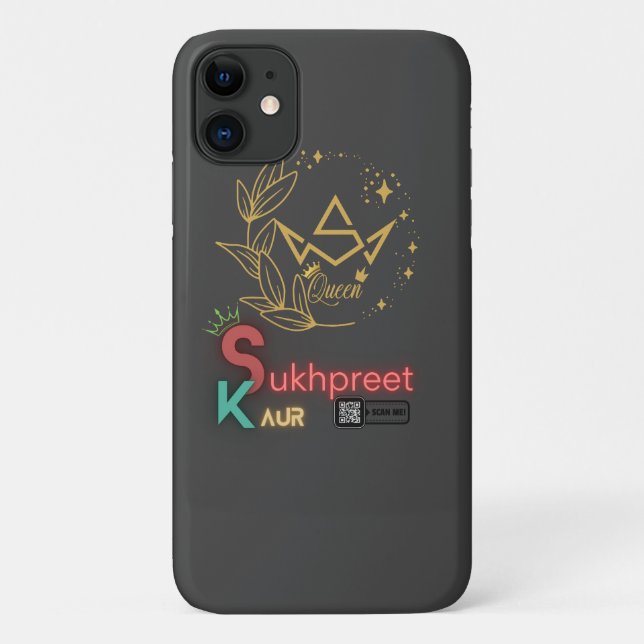Elegant Sukhpreet Kaur Personalized iPhone Case (Back)
