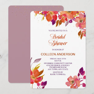 Elegant Summer Bouquet Bridal Shower Invitation