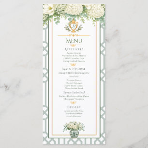 Elegant Summer Garden Party Floral  Menu