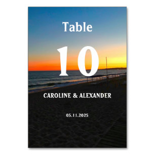 Elegant Summer Ocean Sunset Tropical Beach Hawaii Table Number