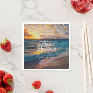 Elegant Summer Sunset Beach Bridal Shower Napkins