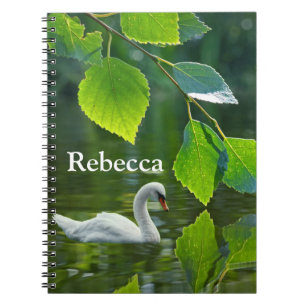 Elegant Summer Swan Notebook