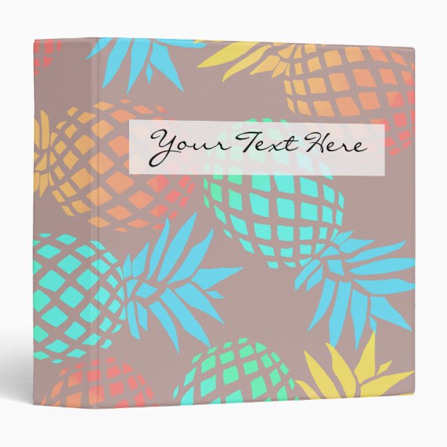 elegant summer tropical colourful pineapple binder (Front/Spine)
