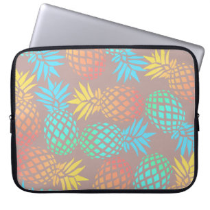 elegant summer tropical colourful pineapple laptop sleeve