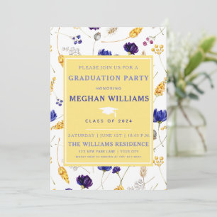 Elegant Summer Wildflowers - Graduation Invitation