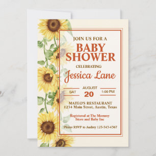 Elegant Sunflower Baby Shower Invitation