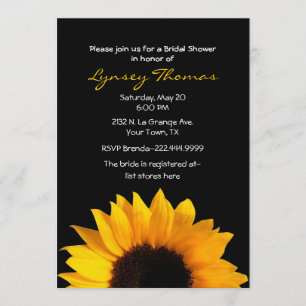 Elegant Sunflower Custom Bridal Shower Invitation