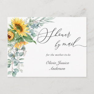 Elegant Sunflower Eucalyptus Baby Shower By Mail Postcard