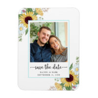 Elegant Sunflower Floral Wedding Save The Date