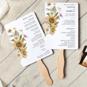 Elegant Sunflower Hand Fan