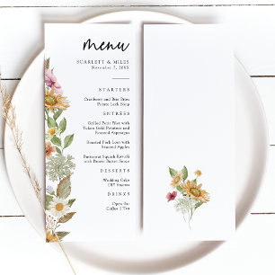 Elegant Sunflower Menu