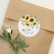 Elegant Sunflower Monogram Wedding