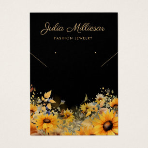 Elegant sunflower Necklace Earring Display Card 