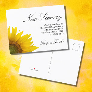 Elegant Sunflower New Home Announcement Postcard