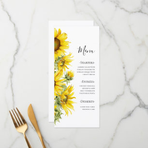 Elegant Sunflower Summer Wedding  Menu