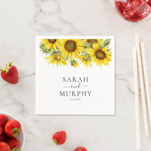 Elegant Sunflower Summer Wedding  Napkin