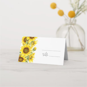 Elegant Sunflower Summer Wedding  Place Card