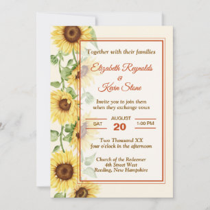 Elegant Sunflower Wedding Invitation