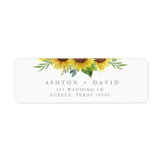 Elegant Sunflower Wedding Return Address