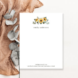 Elegant Sunflower with Your Business Name Letterhead