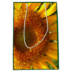 Elegant sunflower yellow floral glower medium gift bag