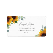 Elegant Sunflowers and Greenery Wedding Address