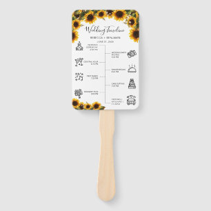 Elegant Sunflowers Bouquet Wedding Program Hand Fan