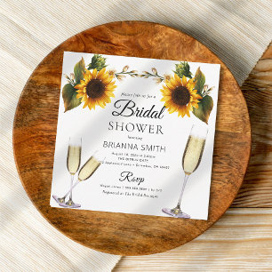 Elegant Sunflowers Bridal shower Invitation
