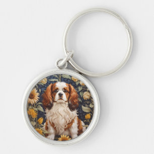 Elegant Sunflowers Cavalier King Charles Spaniel Keychain