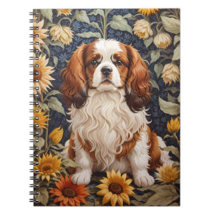 Elegant Sunflowers Cavalier King Charles Spaniel  Notebook