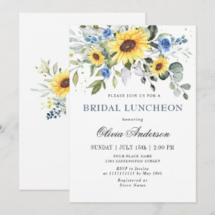 Elegant Sunflowers Eucalyptus BRIDAL LUNCHEON Invi Invitation