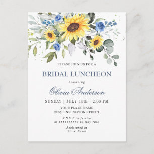 Elegant Sunflowers Eucalyptus Bridal Shower Card