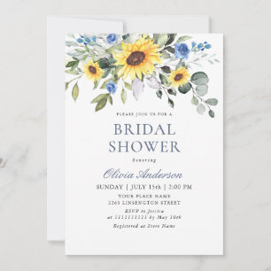 Elegant Sunflowers Eucalyptus BRIDAL SHOWER Invitation