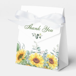 Elegant Sunflowers Eucalyptus Floral Bridal Shower Favor Box