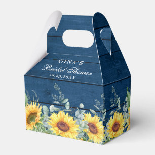 Elegant Sunflowers Eucalyptus Floral Bridal Shower Favor Box