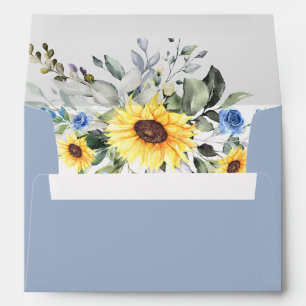 Elegant Sunflowers Eucalyptus Floral for 5x7 card Envelope