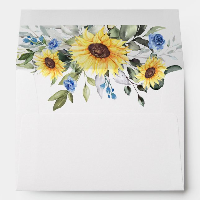 Elegant Sunflowers Eucalyptus Floral for 5x7 card Envelope (Back (Bottom))