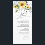 Elegant Sunflowers Eucalyptus Greenery Wedding Menu<br><div class="desc">For further customization,  please click the "customize further" link and use our design tool to modify this template.</div>
