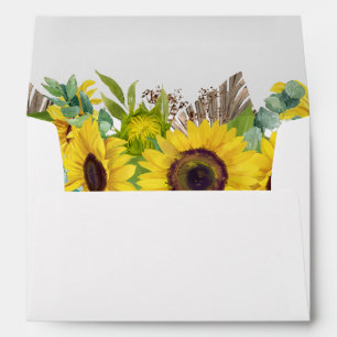 Elegant Sunflowers Eucalyptus Palm Frond Envelope