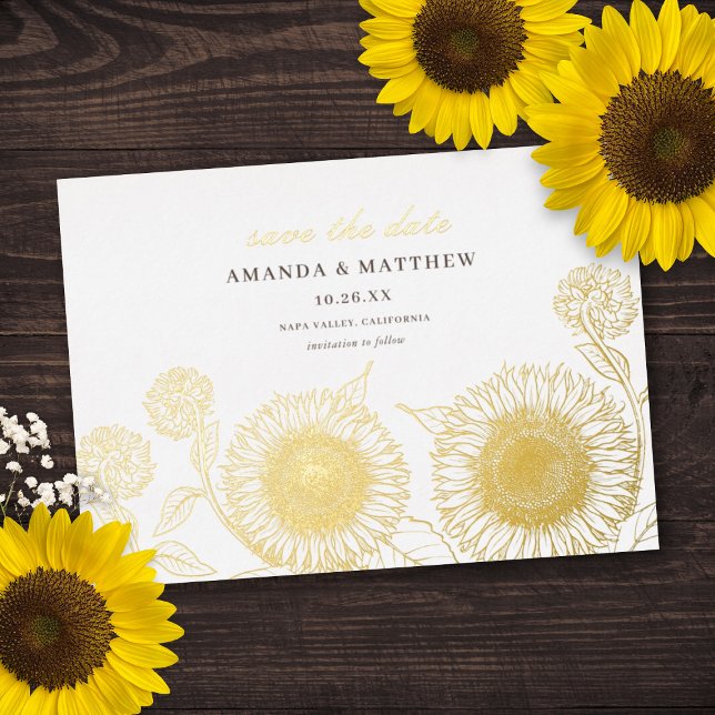 Elegant Sunflowers Fall Wedding Save The Date REAL (Creator Uploaded)