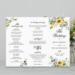 Elegant Sunflowers Floral Wedding Ceremony Program<br><div class="desc">For further customization,  please click the "customize further" link and use our design tool to modify this template. If you prefer Thicker papers / Matte Finish,  you may consider to choose the Matte Paper Type. 
 If you need help or matching items,  please contact me.</div>