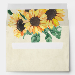 Elegant Sunflowers Garden Floral Wedding  Envelope