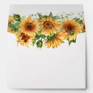 Elegant Sunflowers Garden Floral Wedding  Envelope