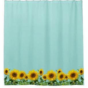 Elegant Sunflowers on Light Blue