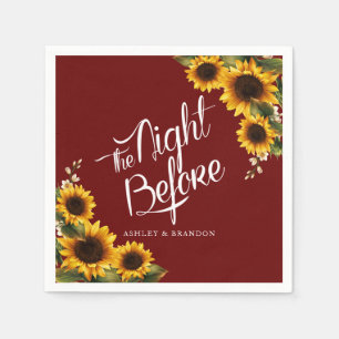 Elegant Sunflowers The Night Before Napkin
