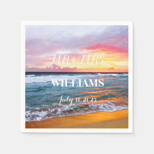 Elegant Sunset Beach Tropical Summer Elegant Napkin