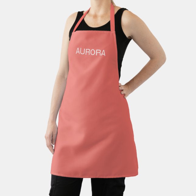 Elegant Sunset Coral Personalized Name -  Apron (Insitu)