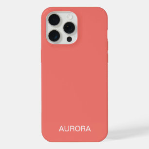 Elegant Sunset Coral Personalized Name - iPhone 15 Pro Max Case